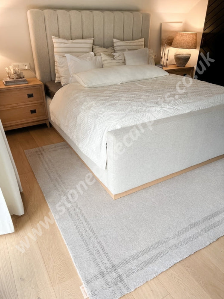 Agnella Rugs House Loves Calisia GRID RIM Sand - 100% New Zealand Wool - Free Delivery