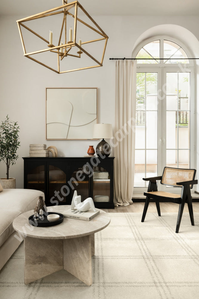 Agnella Rugs House Loves Calisia GRID PRIME Sand - 100% New Zealand Wool - Free Delivery