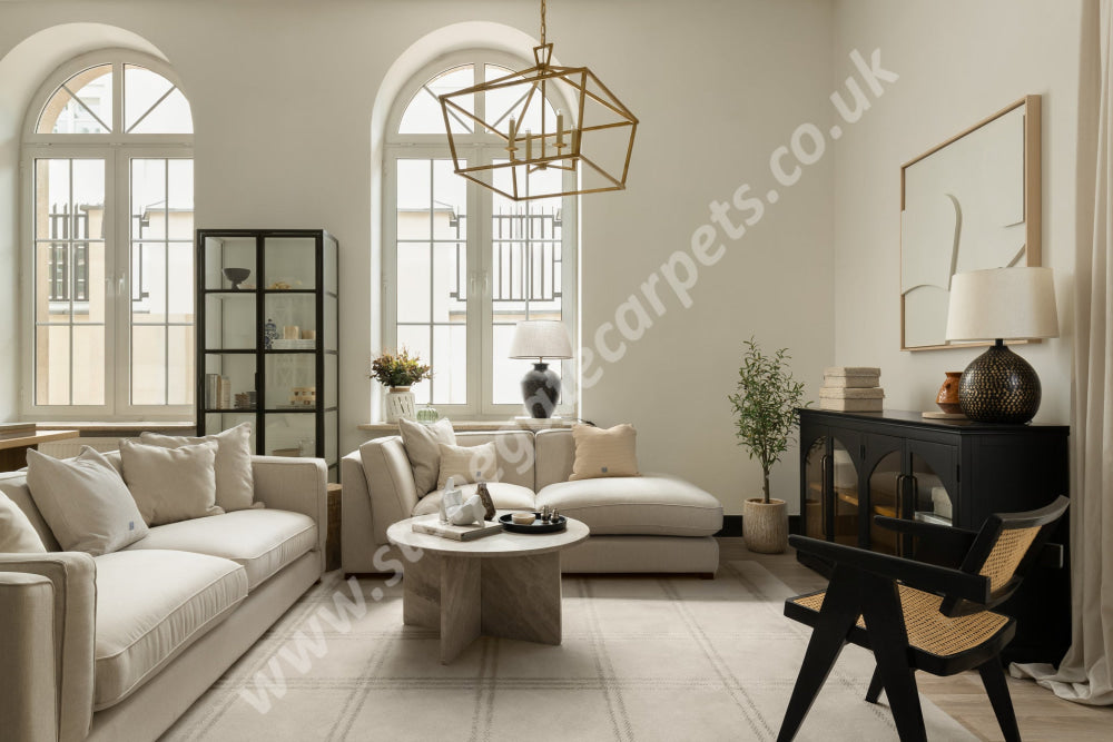 Agnella Rugs House Loves Calisia GRID PRIME Sand - 100% New Zealand Wool - Free Delivery