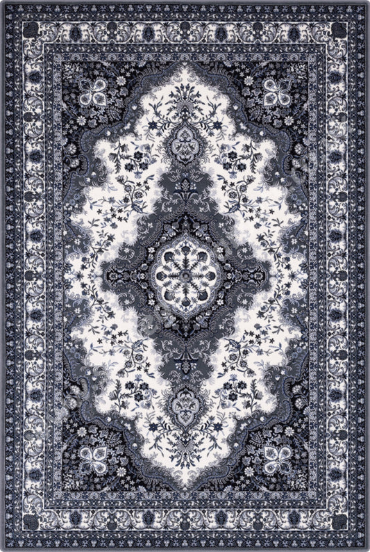 Agnella Rugs Isfahan ALMAS Dark Grey - 100% New Zealand Wool - Free Delivery