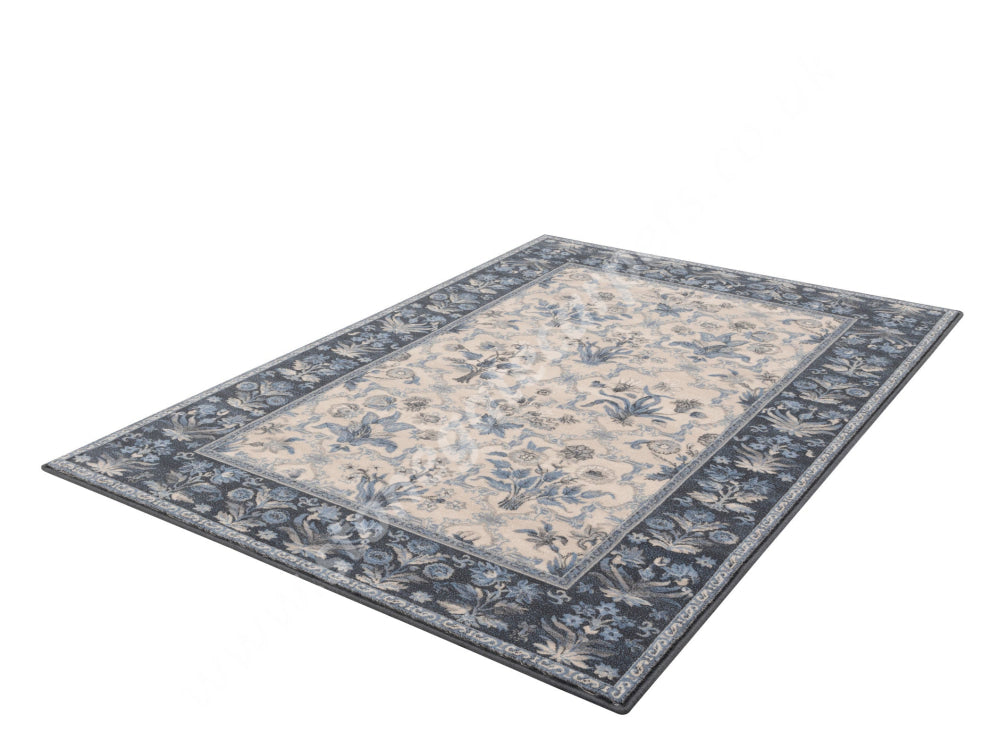 Agnella Rugs Isfahan OLANDIA Blue - 100% New Zealand Wool - Free Delivery