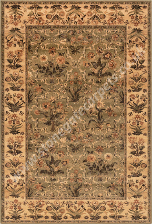 Agnella Rugs Isfahan OLANDIA Olive - 100% New Zealand Wool - Free Delivery