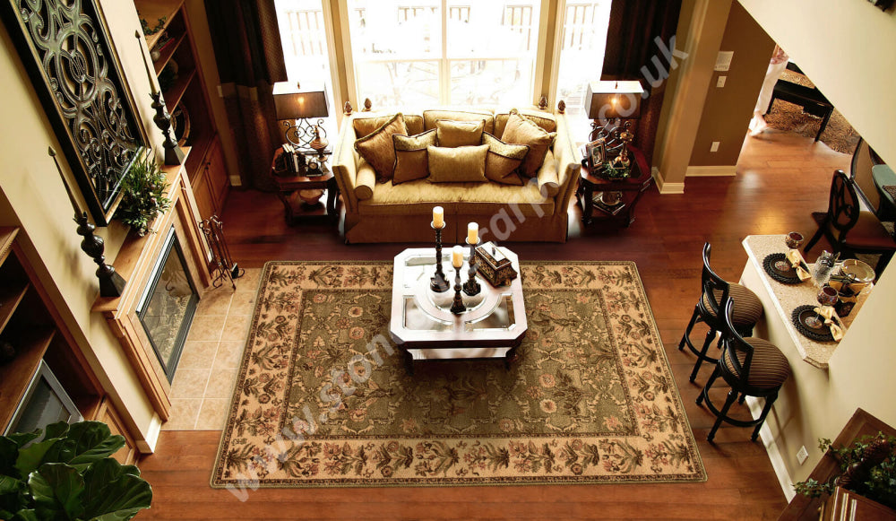 Agnella Rugs Isfahan OLANDIA Olive - 100% New Zealand Wool - Free Delivery