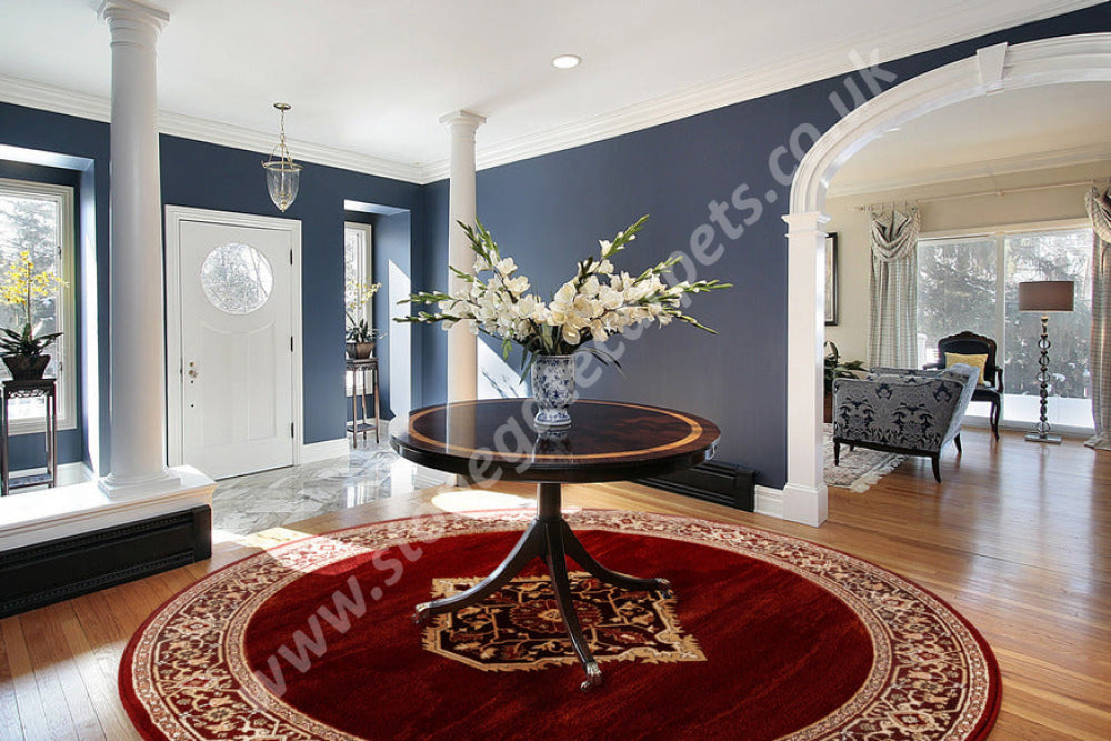 Agnella Rugs Isfahan URIASZ Ruby Circle - 100% New Zealand Wool - Free Delivery