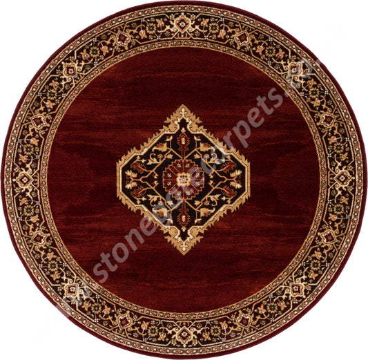 Agnella Rugs Isfahan URIASZ Ruby Circle - 100% New Zealand Wool - Free Delivery