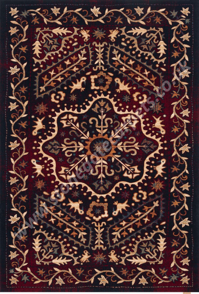 Agnella Rugs Design Discoveries V&A Collection MARASH Dark Red (Regius Quality) - Free Delivery