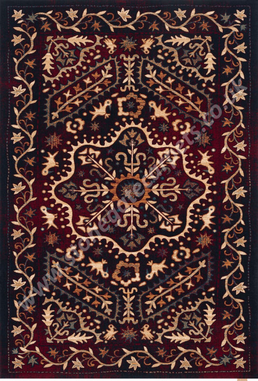 Agnella Rugs Design Discoveries V&A Collection MARASH Dark Red (Regius Quality) - Free Delivery