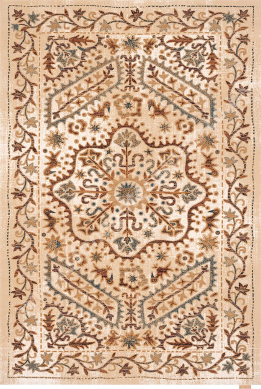 Agnella Rugs Design Discoveries V&A Collection MARASH Light Beige (Regius Quality) - Free Delivery