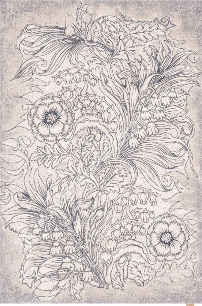 Agnella Rugs Design Discoveries V&A Collection MAWSON Polar White (Regius Quality) - Free Delivery