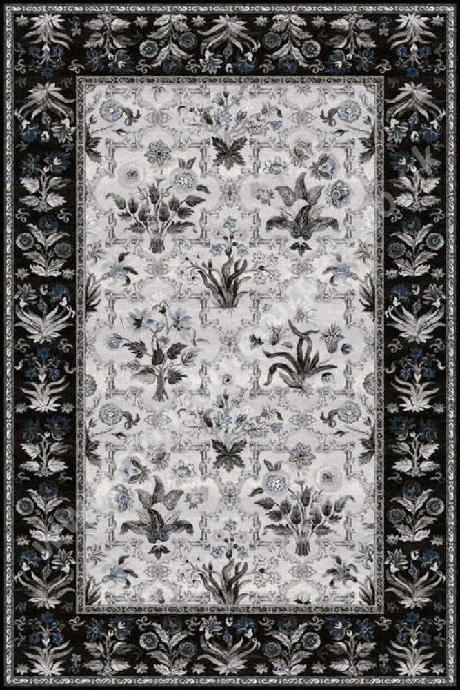 Agnella Rugs Isfahan OLANDIA Black - 100% New Zealand Wool - Free Delivery