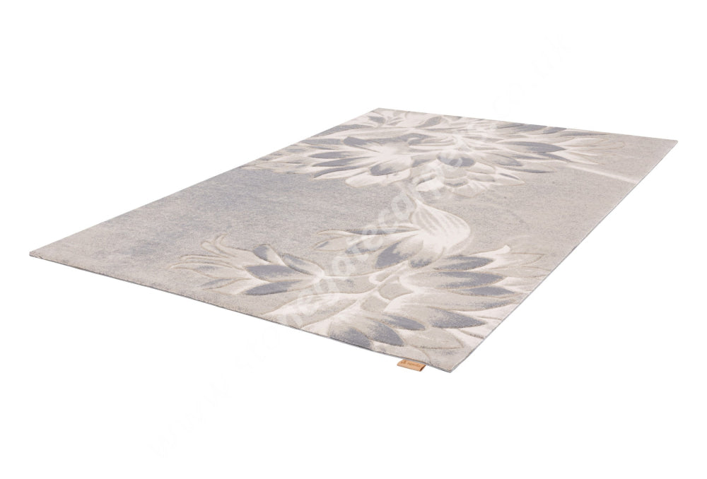 Agnella Rugs Opal FLOWERS Beige - Cut Pile with Carving - 100%  New Zealand Wool - Free Delivery