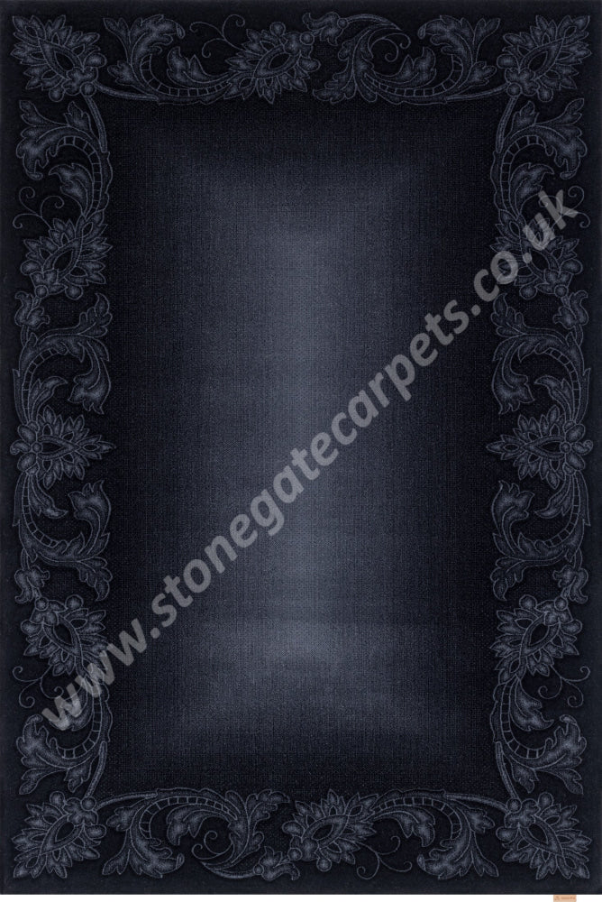Agnella Rugs Opal MARIE Black - Cut Pile with Carving - 100%  New Zealand Wool - Free Delivery