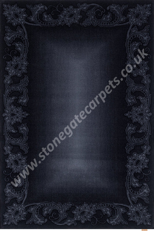 Agnella Rugs Opal MARIE Black - Cut Pile with Carving - 100%  New Zealand Wool - Free Delivery