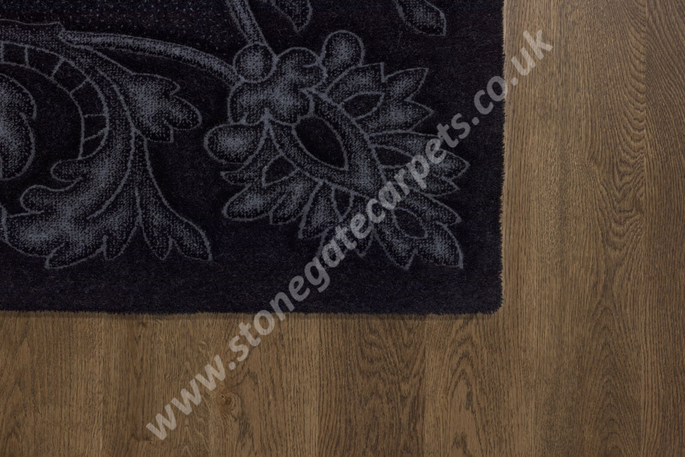Agnella Rugs Opal MARIE Black - Cut Pile with Carving - 100%  New Zealand Wool - Free Delivery