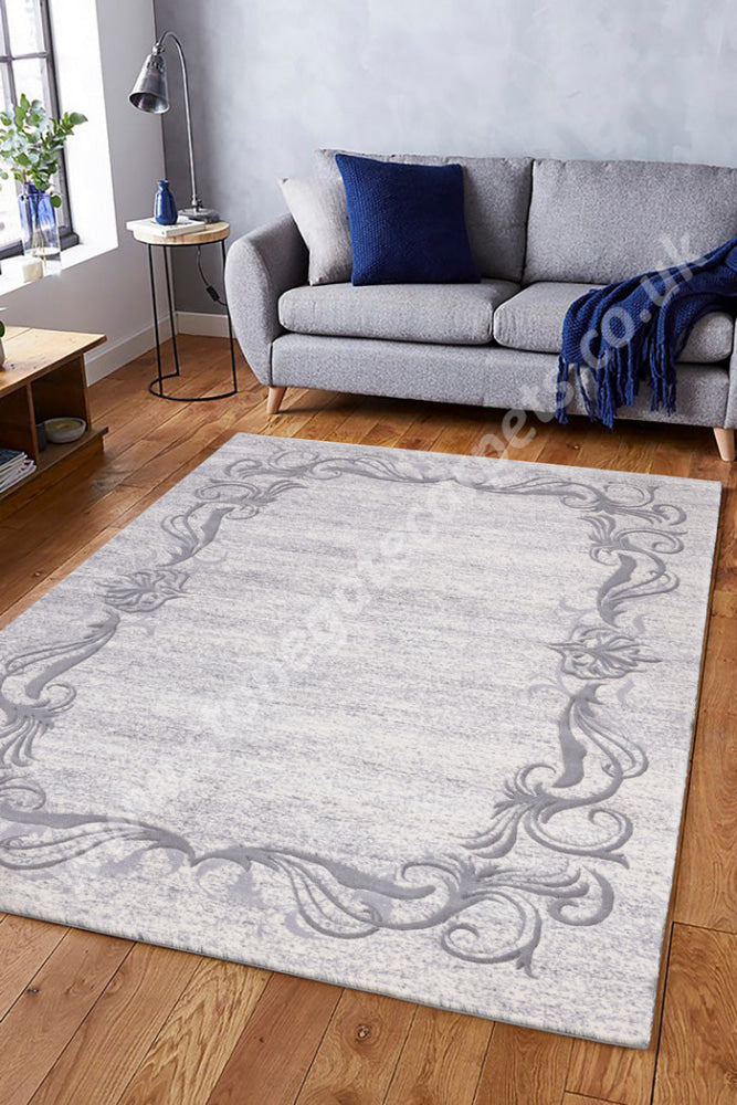 Agnella Rugs Opal OFELO Grey - Cut Pile with Carving - 100%  New Zealand Wool - Free Delivery