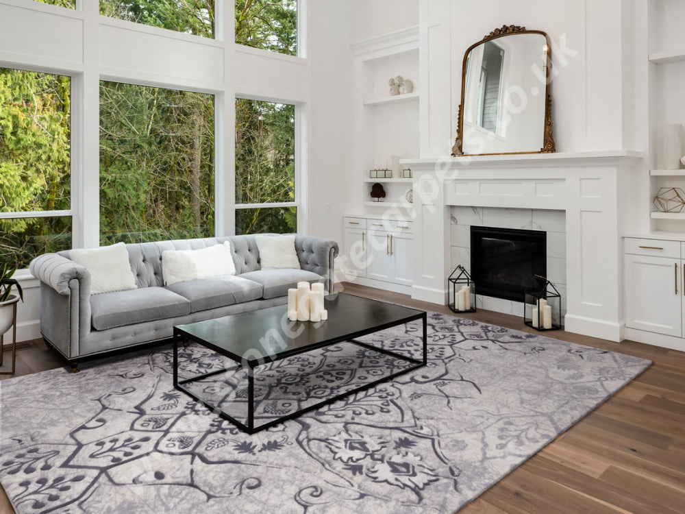 Agnella Rugs Opal TOMAS Beige - Cut Pile with Carving - 100%  New Zealand Wool - Free Delivery