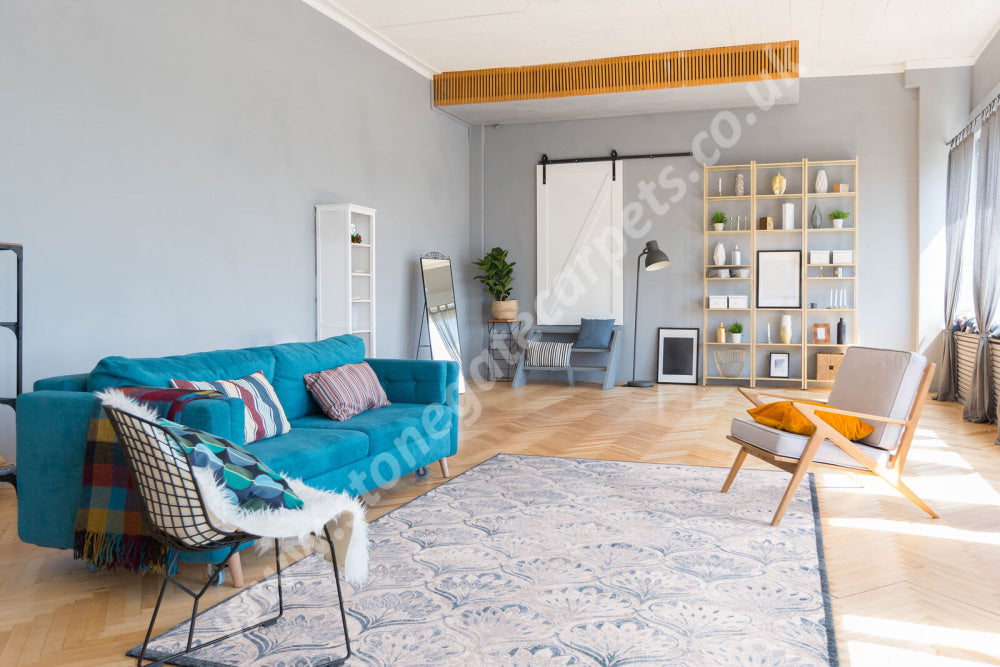 Agnella Rugs Regius MAISIE Blue - 100% Cut Pile New Zealand Wool - Free Delivery