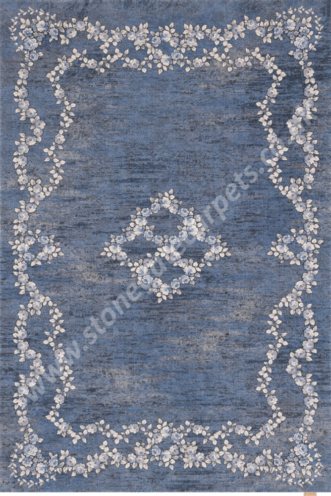 Agnella Rugs Regius ROZO Blue - 100% Cut Pile New Zealand Wool - Free Delivery