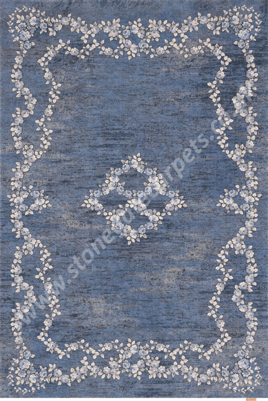 Agnella Rugs Regius ROZO Blue - 100% Cut Pile New Zealand Wool - Free Delivery