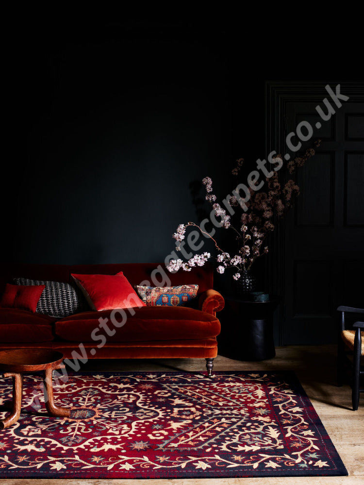 Agnella Rugs Design Discoveries V&A Collection MARASH Dark Red (Regius Quality) - Free Delivery