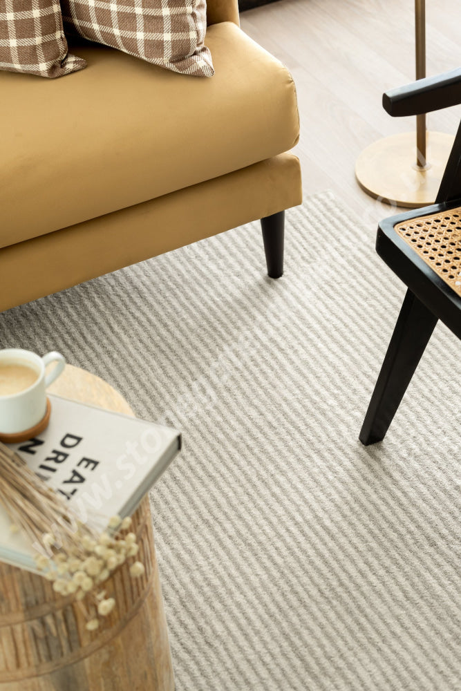 Agnella Rugs House Loves Calisia RIBS Beige - 100% New Zealand Wool - Free Delivery