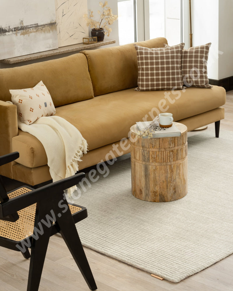 Agnella Rugs House Loves Calisia RIBS Beige - 100% New Zealand Wool - Free Delivery