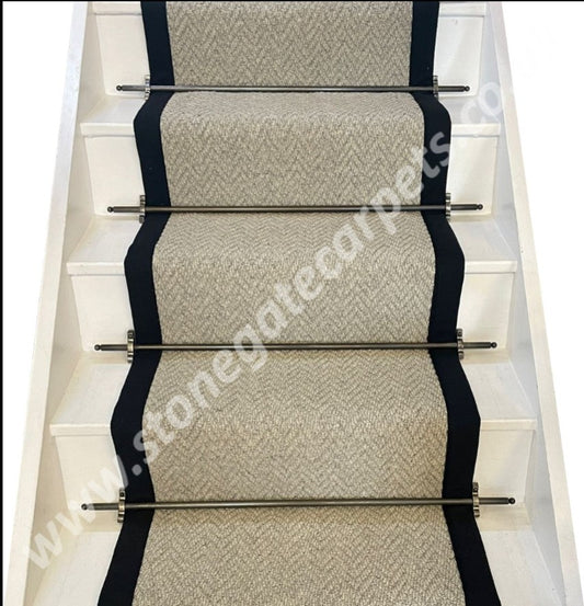 Stonegate Carpets Mam-Tor Stair Runner & Your Choice Of Tape Edging (Per Linear Metre)