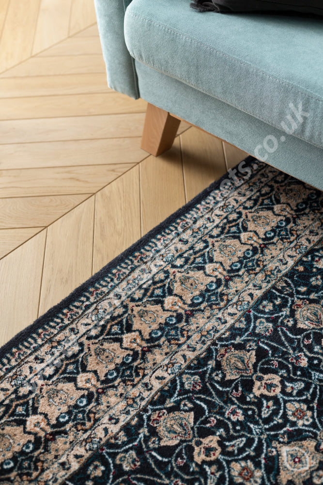 Agnella Rugs Agnus TRUBADUR Navy Blue - 100% New Zealand Wool - Free Delivery
