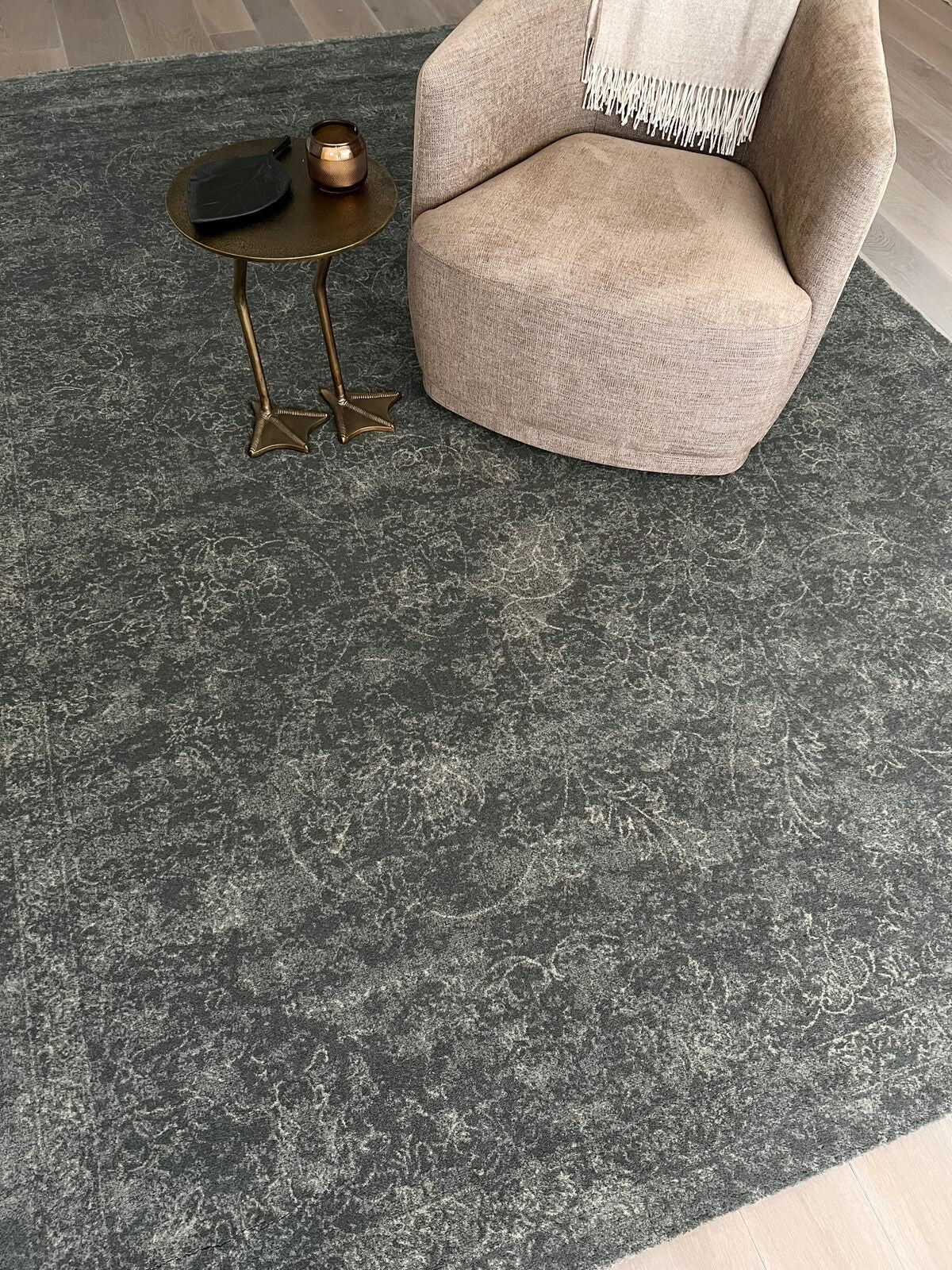 Agnella Rugs House Loves Calisia VINTAGE Bell Graphite - 100% Undyed New Zealand Wool - Free Delivery