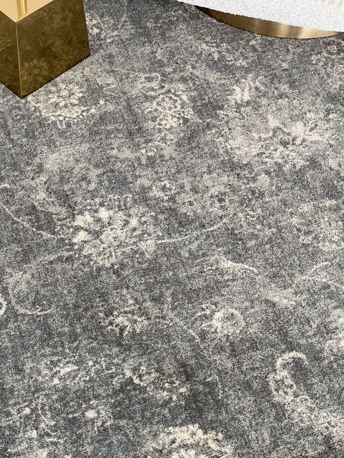 Agnella Rugs House Loves Calisia VINTAGE Flora Graphite - 100% Undyed New Zealand Wool - Free Delivery