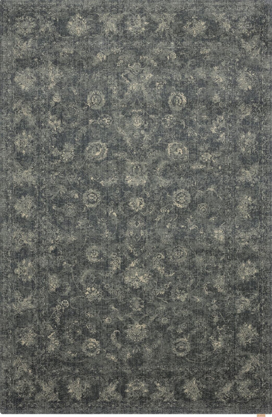 Agnella Rugs House Loves Calisia VINTAGE Flora Graphite - 100% Undyed New Zealand Wool - Free Delivery
