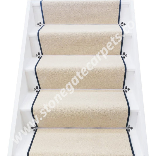 Axminster Carpets Devonia Plain Cream Tea Stair Runner (per M)
