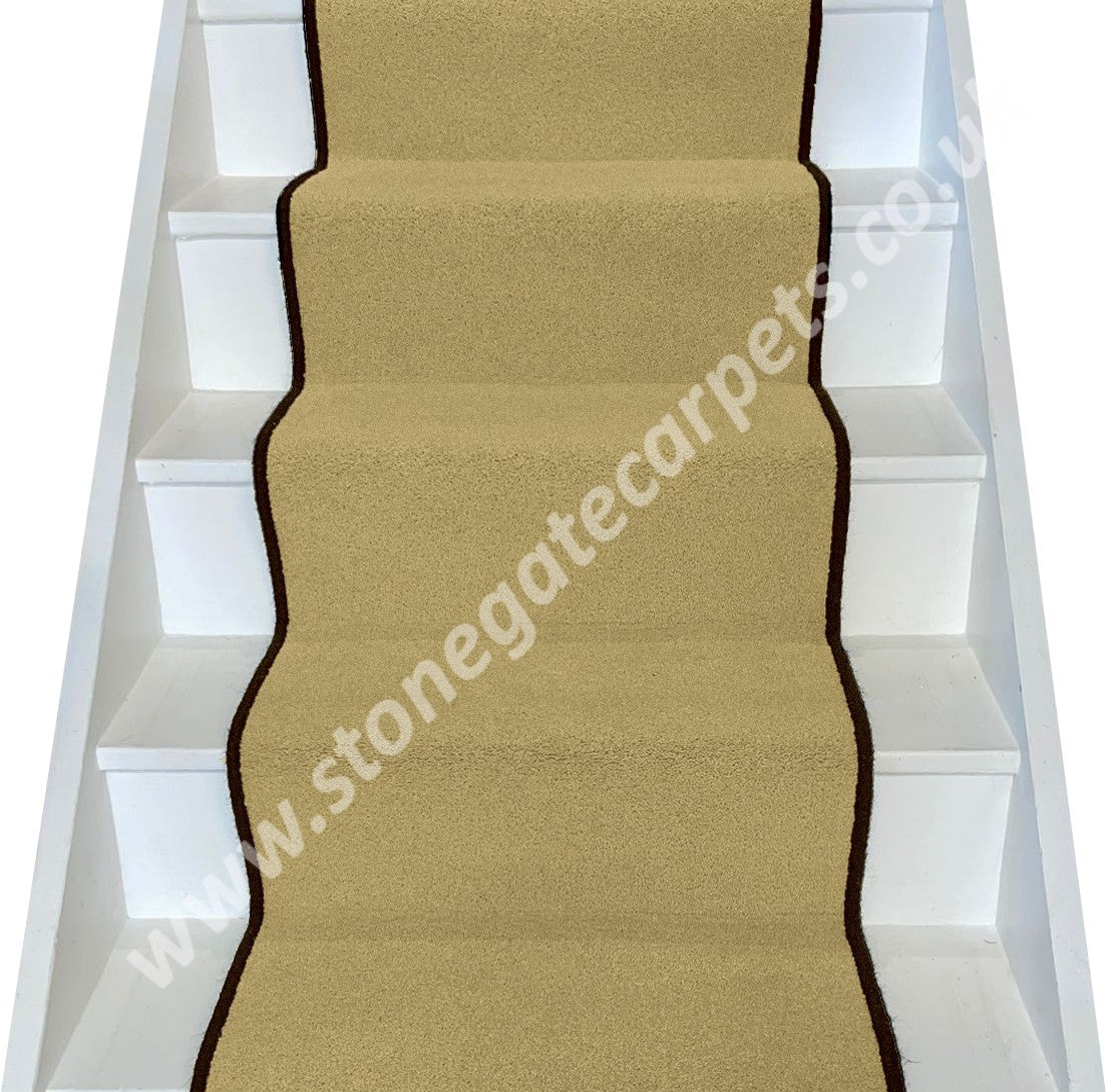 Brintons Carpets Bell Twist Luxor Gold Plain Stair Runner (Per Linear Metre)