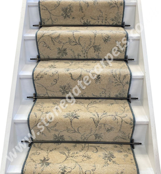 Brintons Carpets Classic Florals Parterre Champagne Broadloom Stair Runner (Per Linear Metre)