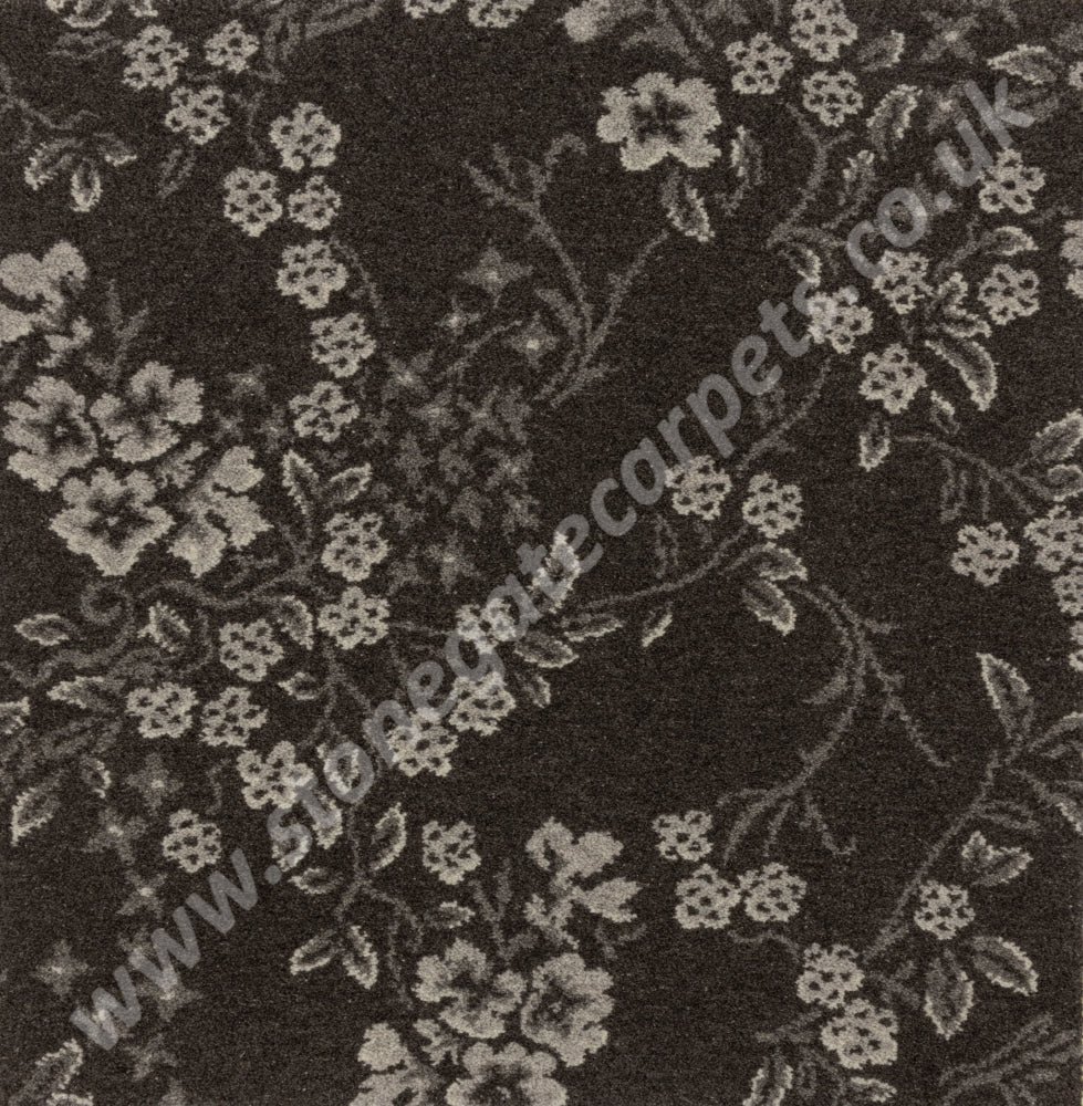 Brintons Carpets Purely Natural Flora and Fauna Flowering Vines Graphite