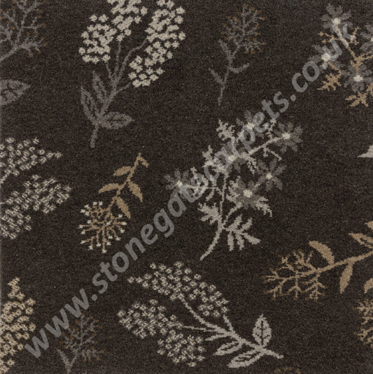 Brintons Carpets Purely Natural Fauna And Flora Wild Flower Graphite (Per M²) Carpet