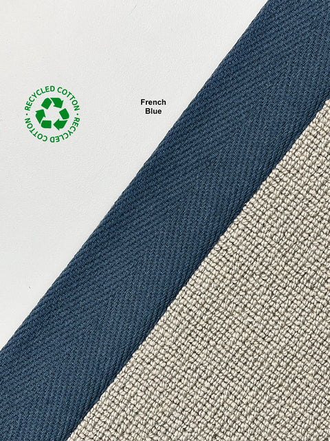 Taped Edging - Herringbone - French Blue