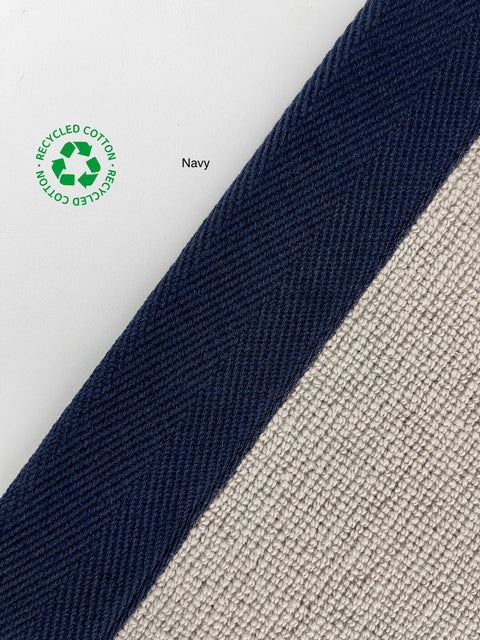 Taped Edging - Herringbone - Navy