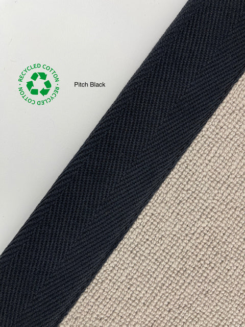 Taped Edging - Herringbone - Pitch Black