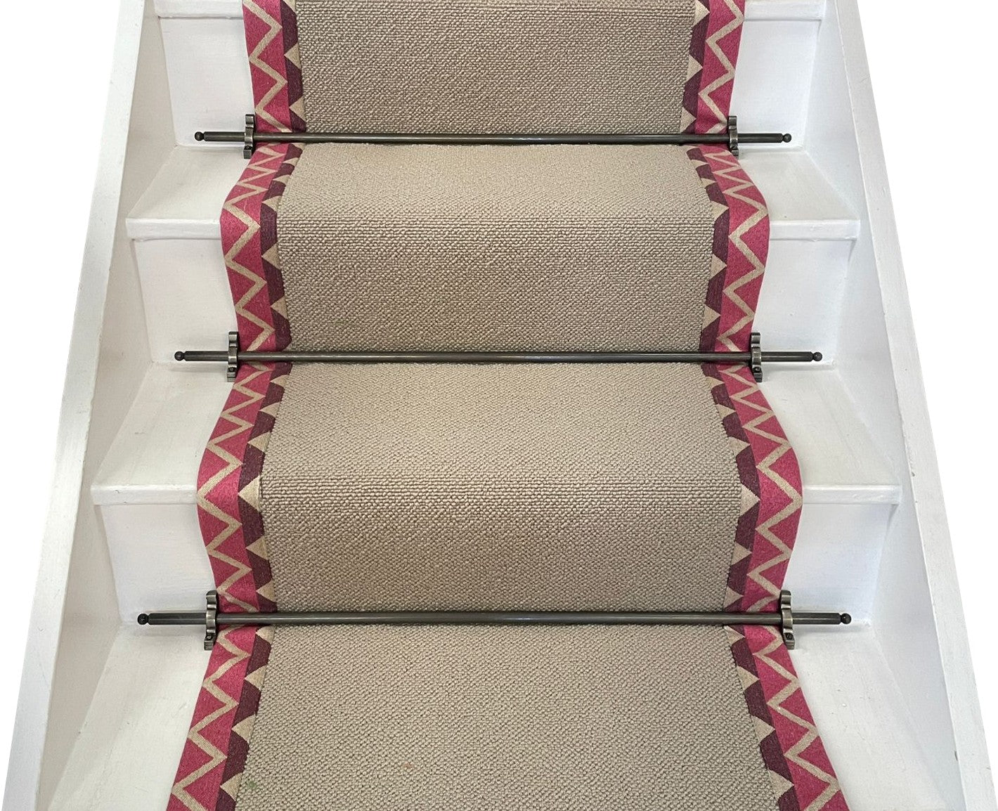Ulster Carpets Open Spaces Leneve Auckland Coast & Geometric Funky Tape Stair Runner (Per Linear Metre)
