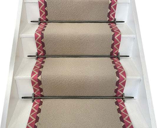 Ulster Carpets Open Spaces Leneve Auckland Coast & Geometric Funky Tape Stair Runner (Per Linear Metre)