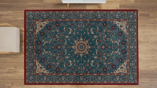 Agnella Rugs Calisia DAMORE Emerald - 100% New Zealand Wool - Free Delivery
