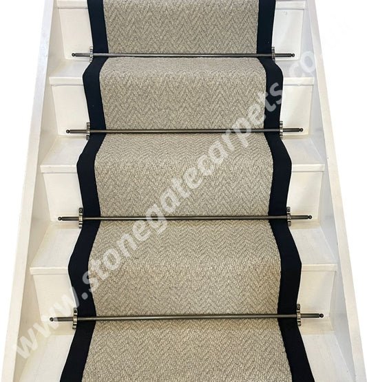 Stonegate Carpets Herringbone Mam-Tor Taped Edged Stair Runner (Per Linear Metre)