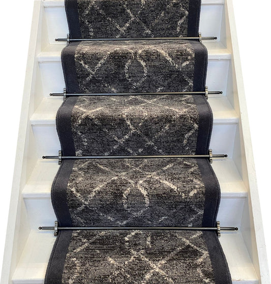 Ulster Carpets Vescent Nexus Onyx & Ulster Velvet Charcoal Stair Runner (Per Linear Metre)