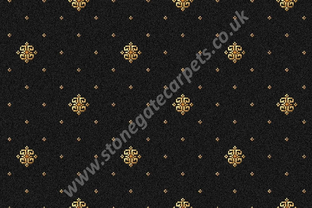 Ulster Carpets Athenia Motif Black 91/2707 (Please Call For Per M² Cost) Carpet