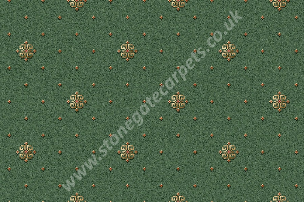 Ulster Carpets Athenia Motif Green 4/2566 (Please Call For Per M² Cost) Carpet