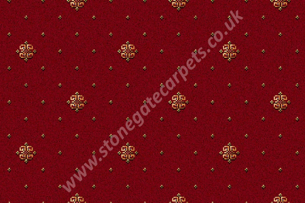 Ulster Carpets Athenia Motif Red 10/2566 (Please Call For Per M² Cost) Carpet
