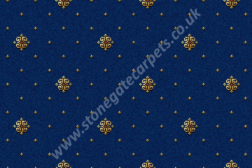 Ulster Carpets Athenia Motif Royal Blue 12/2566 (Please Call For Per M² Cost) Carpet