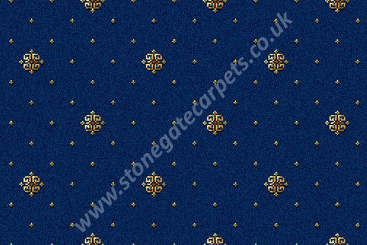 Ulster Carpets Athenia Motif Royal Blue 12/2566 (Please Call For Per M² Cost) Carpet