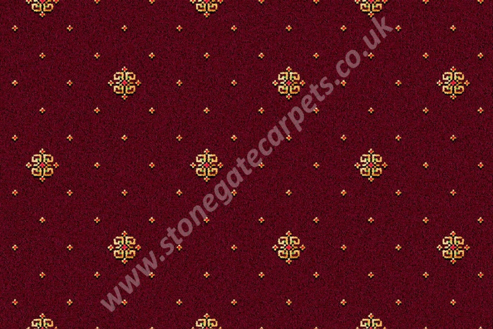 Ulster Carpets Athenia Motif Wine 22/2566 (Please Call For Per M² Cost) Carpet
